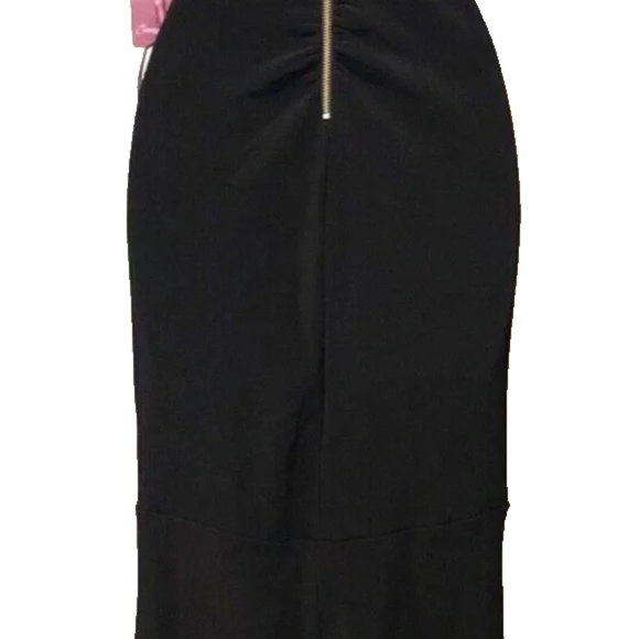 Emerald Sundae Black Banded V-Neck Evening Gown Chain Link Formal Maxi Dress - Picture 10 of 14